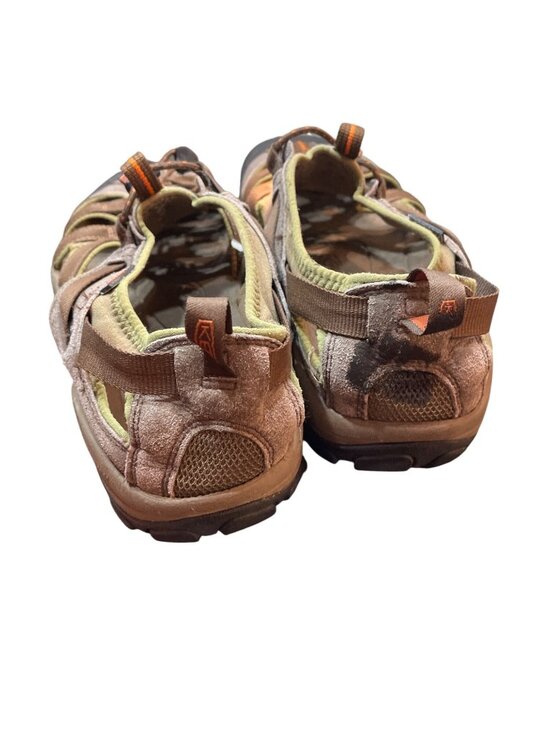 Keen mens brown orange leather anatomic hiking water sandals sz 11 SKU 10-318